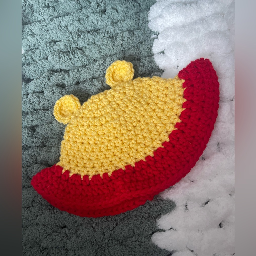 Handmade 3-6M ❤️ Pooh Crochet Kids Hat